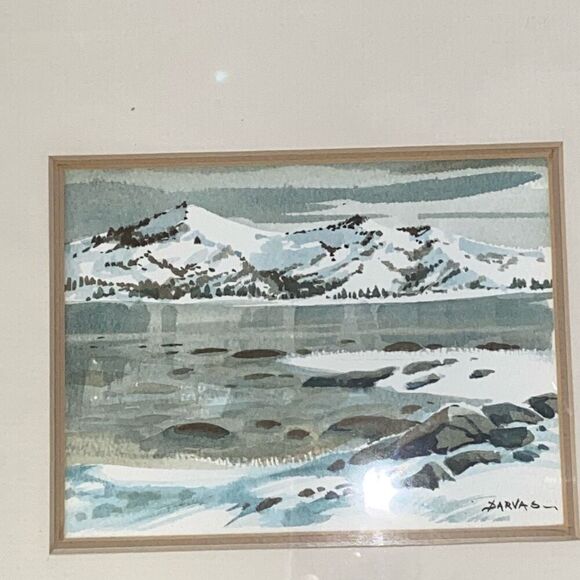 Endre Peter Darvas 10x11 Original Signed Watercolor Art Framed Matted Landscape - Picture 3 of 11